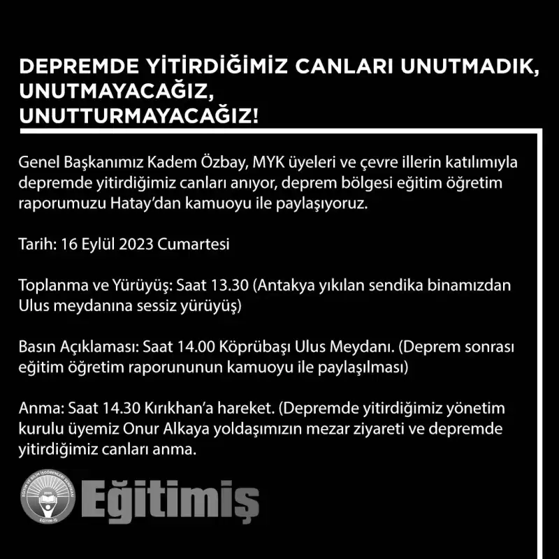 DEPREMDE YİTİRDİĞİMİZ CANLARIUNUTMADIK, UNUTMAYACAĞIZ, UNUTTURMAYACAĞIZ!