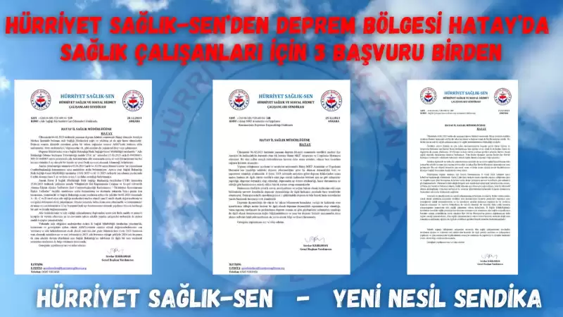 “ HÜRRİYET SAĞLIK-SEN, DEPREM BÖLGESİ HATAY’DA SAĞLIK ÇALIŞALARI İÇİN İL SAĞLIK MÜDÜRÜ UZM. DR. TUNGA BARÇIN İLE GÖRÜŞTÜ “