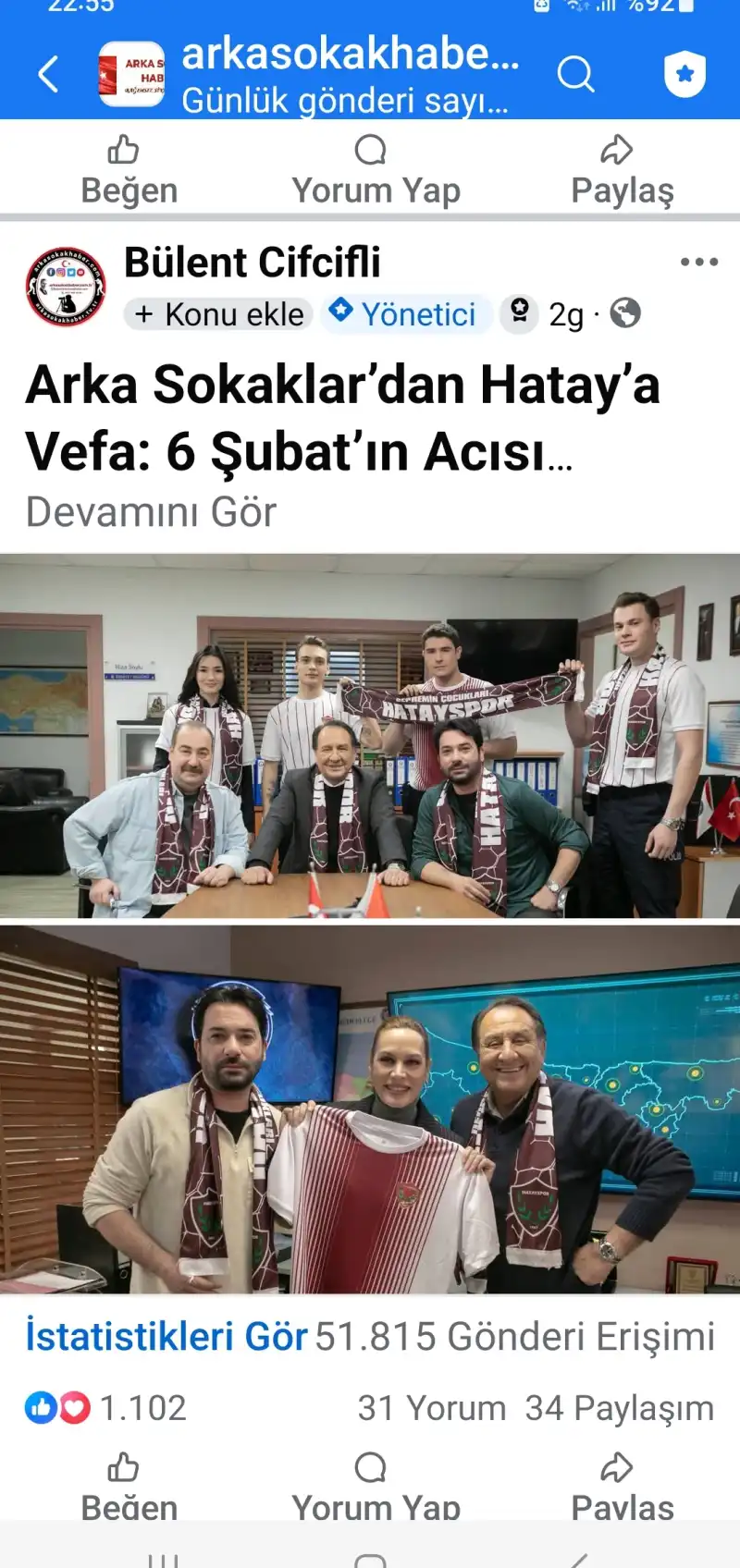 Hataylılardan Arka Sokaklar Oyuncularına Büyük İlgi: Güvenin Adresi Sanatçılar Oldu